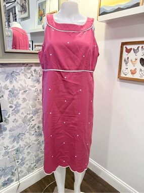 Ann Taylor Pink Dress with White Trim